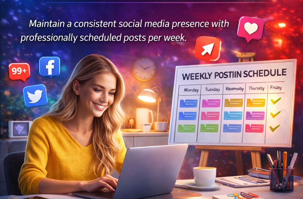 Social Media Posting Service (15 Posts Per Week Per Account)
